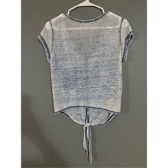 JACK BY BB DAKOTA Blue Tie Cropped Top Size Small - Picture 2 of 4